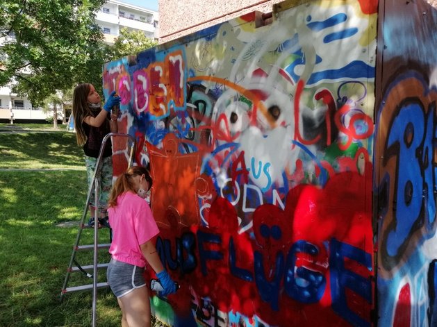 Hip-Hop und Graffiti bewegt den Kindertreff Puzzle
