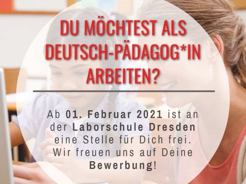 Pädagog*in für Deutsch und Gemeinschaftskunde gesucht Pädagog*in für Deutsch und Gemeinschaftskunde gesucht